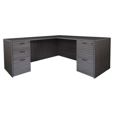 Office Star Napa L Shape 66"X78" - Office Desk in Slate Grey