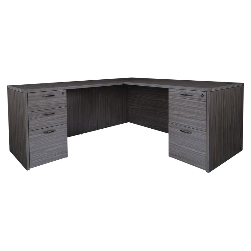 Office Star Napa L Shape 66"X78" - Office Desk in Slate Grey