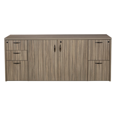 Office Star Storage Credenza 72" x 22" x 29" 2/CTN - Office Credenza in Urban Walnut