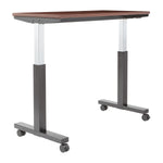 Office Star HT Adjustable TBLE 2/CTNS MAH TOP/BLK BASE 48X24 KD - Office Table in Mahogany/Black