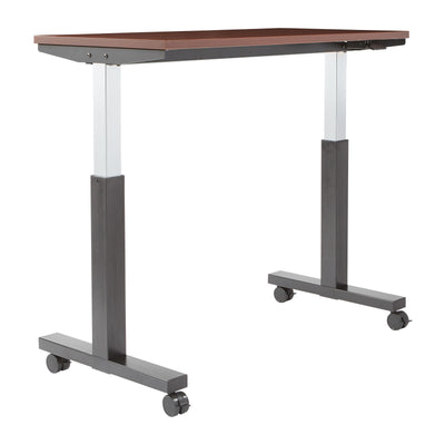 Office Star HT Adjustable TBLE 2/CTNS MAH TOP/BLK BASE 48X24 KD - Office Table in Mahogany/Black