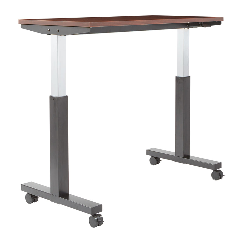 Office Star HT Adjustable TBLE 2/CTNS MAH TOP/BLK BASE 48X24 KD - Office Table in Mahogany/Black