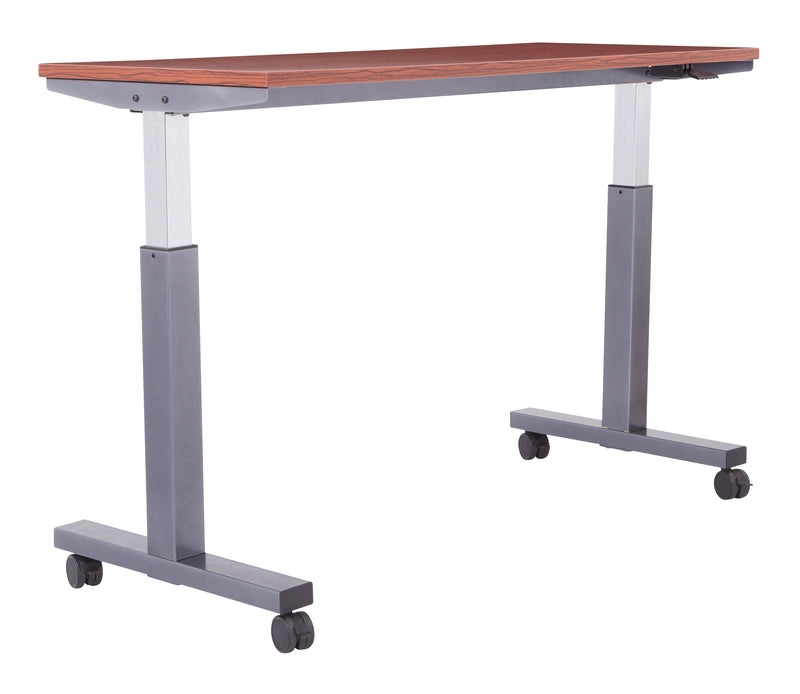 Office Star Adjustable TBL 2/CTNS CHY TOP/TITANIUM BASE 60X24 KD - Office Table in Cherry/Titanium
