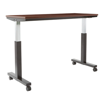 Office Star Adjustable TBL 2/CTNS MAH TOP/BLK BASE 60X24 KD - Office Table in Mahogany/Black