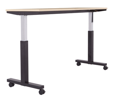 Office Star Adjustable TBL 2/CTNS MPL TOP/BLK BASE 72X24 KD - Office Table in Maple/Black