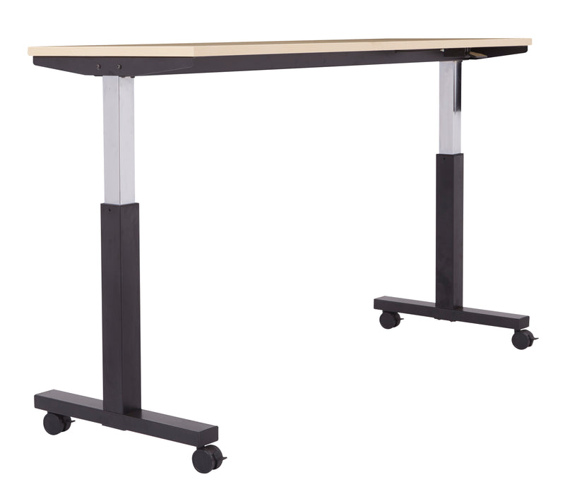Office Star Adjustable TBL 2/CTNS MPL TOP/BLK BASE 72X24 KD - Office Table in Maple/Black