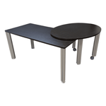 60x30 Desk with Mobile oval return, espresso top and chrome legs