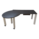 Pre-Owned Espresso 60" x 30" Desk with Mobile 47" x 36" Oval Return | Contemporary Office Workstation