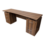 Pre-Owned Mayline Mocha Double Pedestal Desk 71.75x22.75x29.5 | Executive Office Furniture