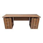 Pre-Owned Mayline Mocha Double Pedestal Desk 71.75x22.75x29.5 | Executive Office Furniture