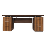 Pre-Owned Mayline Mocha Double Pedestal Desk 71.75x22.75x29.5 | Executive Office Furniture