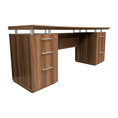 Double Ped Desk, Mocha