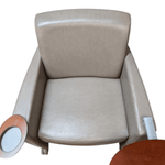Pre-Owned Haworth Mobile Chocolate Mint Tablet Chair | Swivel Work Surface with Cup Holder