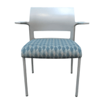 Steelcase Move Stack Chair, Niagara Ocean Fabric and grey Frame