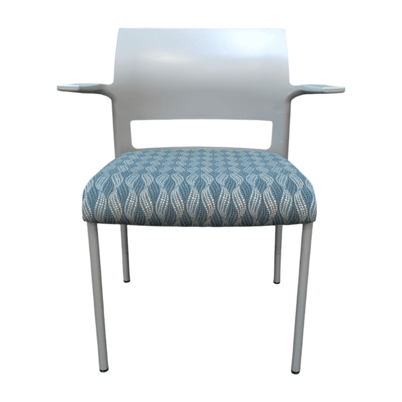 Steelcase Move Stack Chair, Niagara Ocean Fabric and grey Frame
