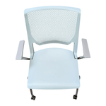 Pre-Owned Haworth Very Seminar Mobile Side Chair | Glacier Plastic Seat Chrome Legs