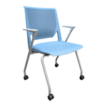 Haworth Very Seminar Mobile Side Chair, Heron Fog Blue.