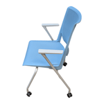 Pre-Owned Haworth Very Seminar Mobile Side Chair | Heron Fog Plastic Seat Grey Legs