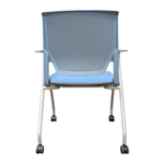 Pre-Owned Haworth Very Seminar Mobile Side Chair | Heron Fog Plastic Seat Grey Legs