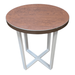 ERG 20in End Table Mahogany Top and Chrome Base