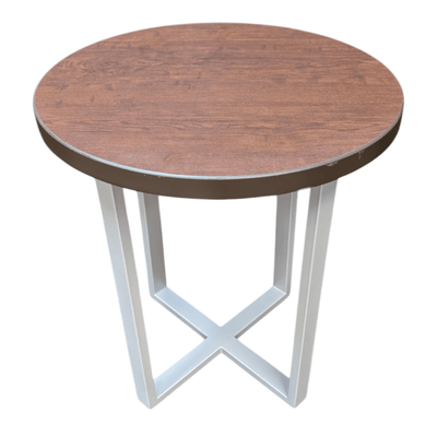 ERG 20in End Table Mahogany Top and Chrome Base