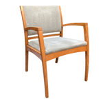 Pre-Owned Kimball Beo Guest Chair | Cherry Wood Frame with Mocha Fabric Upholstery