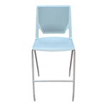 Pre-Owned Haworth Very Seminar Armless Bar Stool | Glacier Plastic Seat Grey Legs