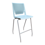 Pre-Owned Haworth Very Seminar Armless Bar Stool | Glacier Plastic Seat Grey Legs