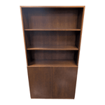 Pre-Owned Kimball Definition Wooden Bookcase | 36x14x67.5 with 2-Door Storage Cabinet