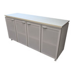Pre-Owned Frosted 4-Door Storage Cabinet - Modern Office Storage Solution