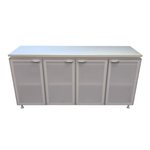 Pre-Owned Frosted 4-Door Storage Cabinet - Modern Office Storage Solution