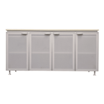 Pre-Owned Frosted 4-Door Storage Cabinet - Modern Office Storage Solution