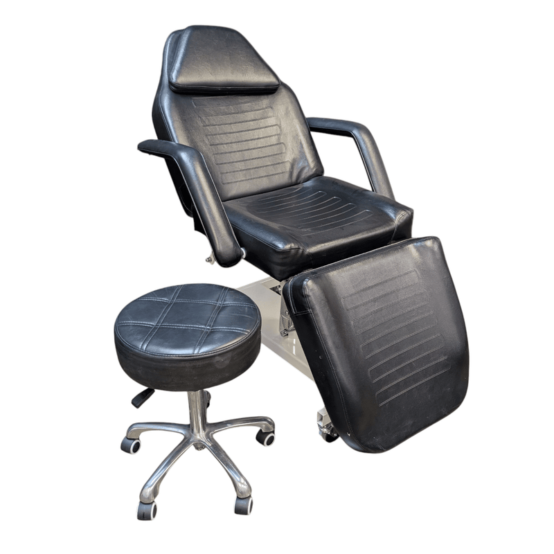 Black Vinyl hydraulic chair and stool