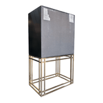 Large Black 2-Door Vanity Cabinet with Gold Accents 36" x 22" x 64.25" - Pre-Owned