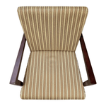 HBF Wood Framed Side Chair - Tan Striped Fabric - Pre-Owned