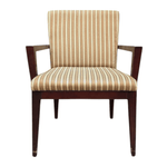 HBF Wood Framed Side Chair - Tan Striped Fabric - Pre-Owned