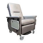 Grey Leaf Champion Extra Wide Infusion Transport Manual Recliner with 5in Casters & Heat
