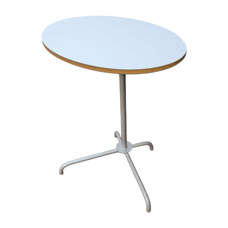 White End Table 20x14x26 with chrome four star base