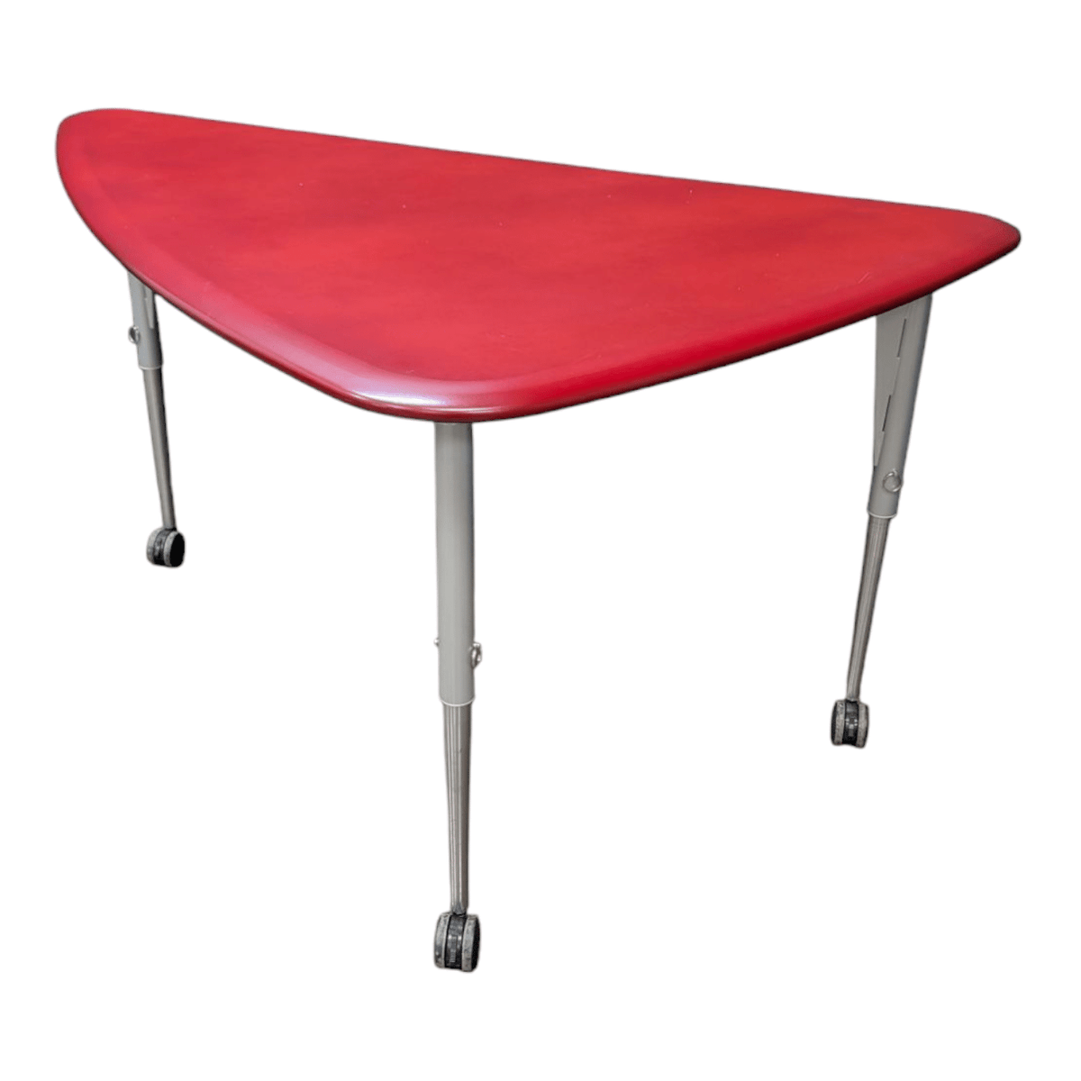 Herman Miller Red Triangular Mobile Table for Modern Workspaces