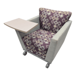 Arcadia Tablet Arm Chair with Casters – Multicolor Pattern