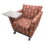 Arcadia Tablet Arm Chair with Casters – Multicolor Pattern