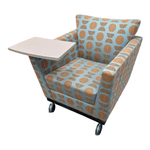 Arcadia Tablet Arm Chair with Casters – Multicolor Pattern
