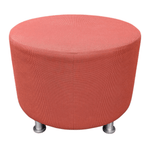 Pre-Owned Steelcase Turnstone 24" Round Ottoman | Salmon Fabric Seating