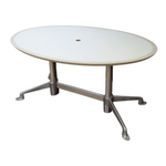 White Top Chrome Base Table, 60x42