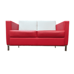 Global Citi Square Two Seat Couch, red with white back.