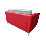 Global Red Citi 2 seat sofa with White Back
