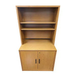 Oak 36 inch Storage Cabinet With Hutch 36x24x67