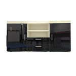 Used White/Black 2 Dr/2 Dr Entertainment Center 64.5x17.75x31.5