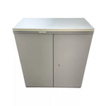 Pre-Owned 36" Grey Storage Cabinet with White Top | Office Storage Solution | Two-Tone Design