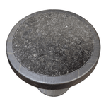 Polyform round 17 inch black granite top wood frame end table